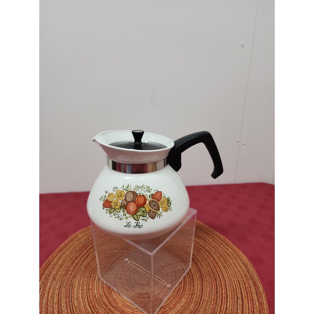 VTG 1970sCorningWare Spice Of Life Le Thè 6 Cup Teapot W Lid P-104-8 Grannycore